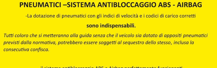 Pneumatici, sistema antibloccaggio ABS e Airbag